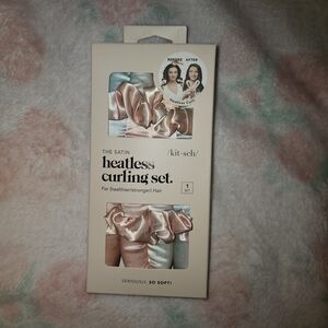 Kitsch Satin Heatless Curling Set - Soft Pink